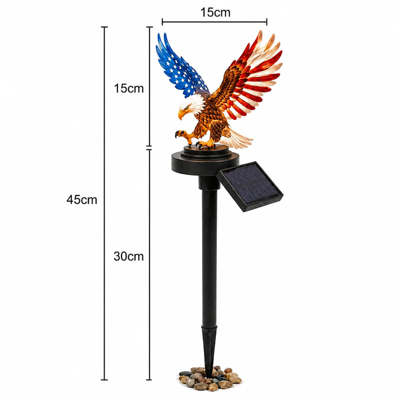 🔥LAST DAY 50% OFF – Solar Eagle Garden Light – A Glowing Tribute to American Freedom