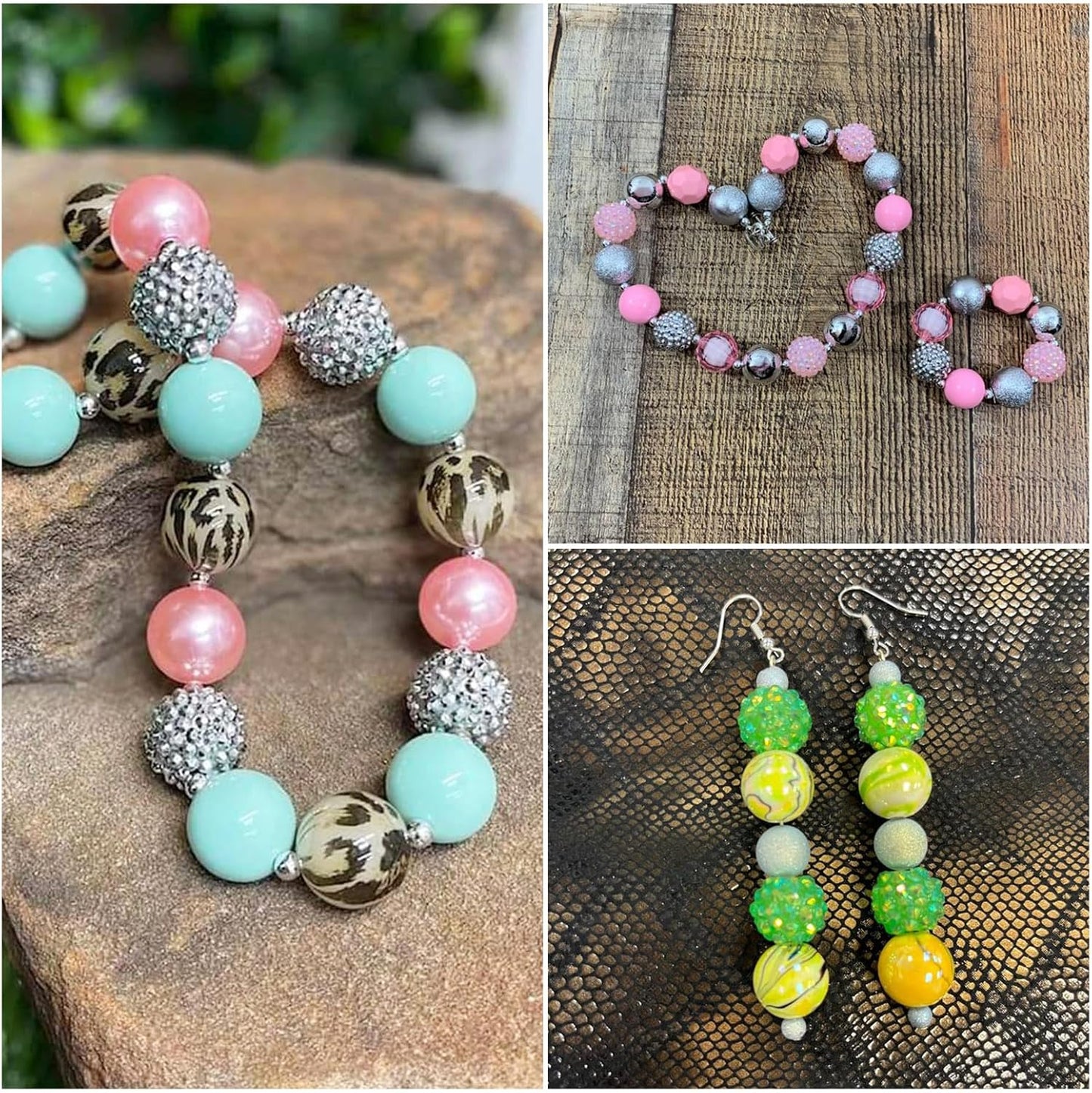 Colorful Rhinestone Craft Beads – 100 Pieces