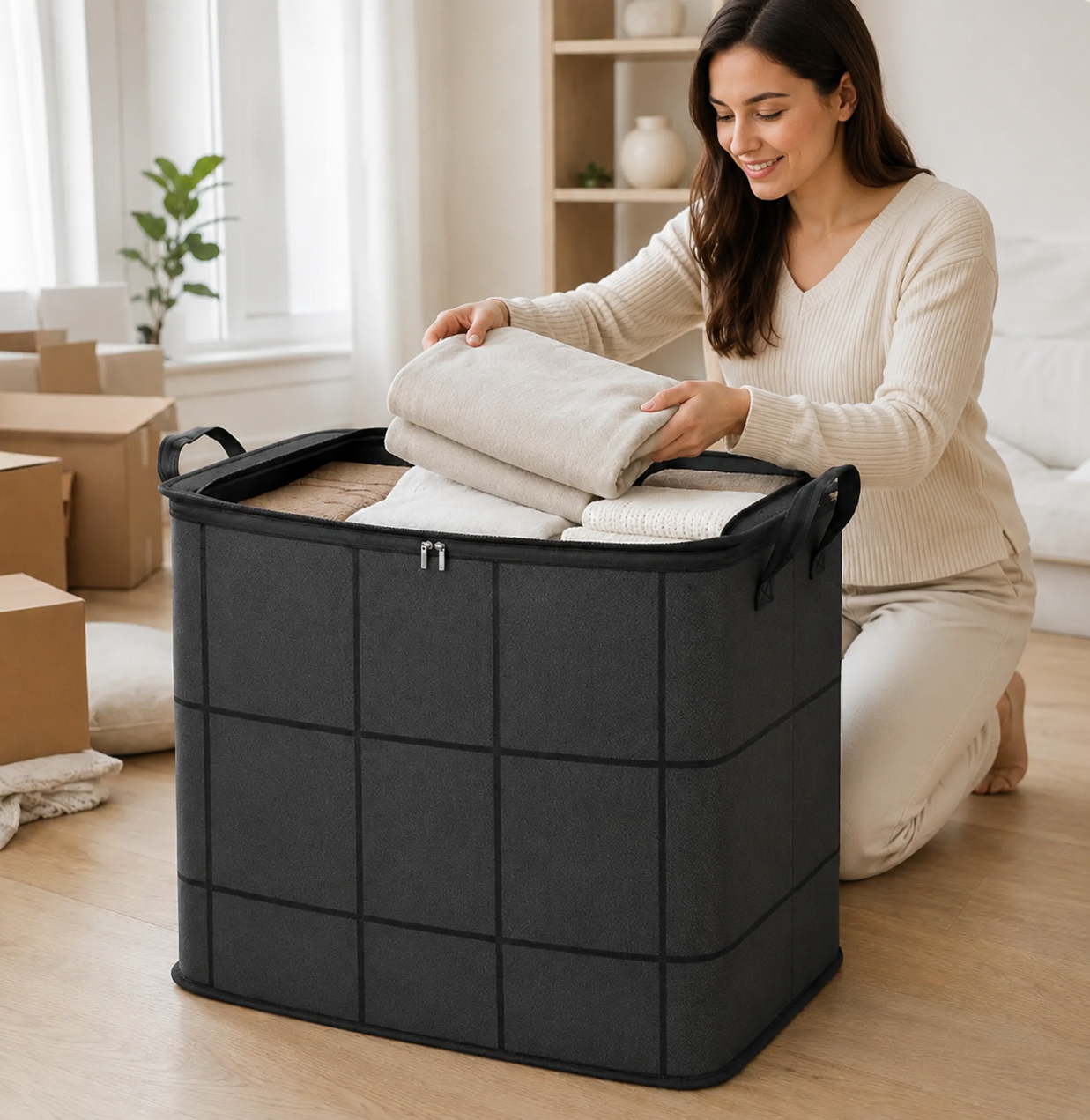 📦 Extra Large Moving & Storage Bag 🏠 | Heavy-Duty Zippered Organizer for Clothes, Bedding & More