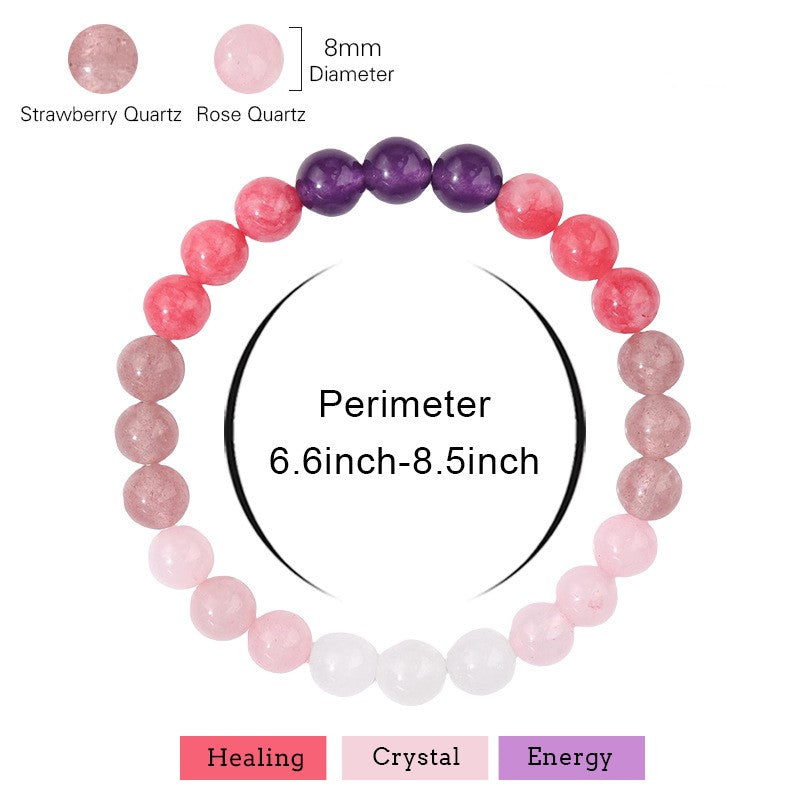 Birthstone Crystal Bracelet | Anxiety Healing Floral Monthly Gift with Card