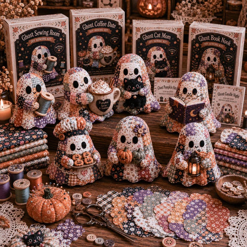 👻Little Ghost’s Cozy Halloween DIY Patchwork Kit