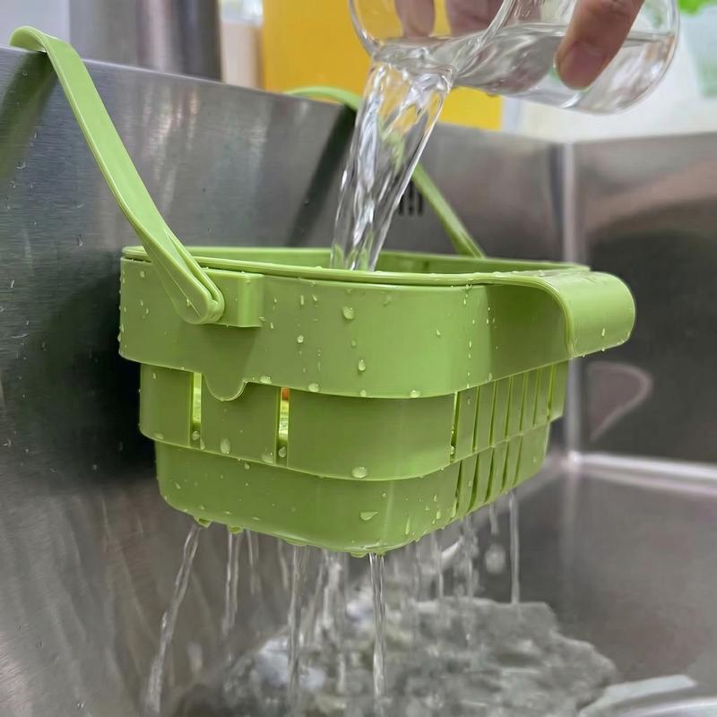 Foldable Hanging Kitchen Sink Drain Basket, Stainless Steel Kitchen Accessories