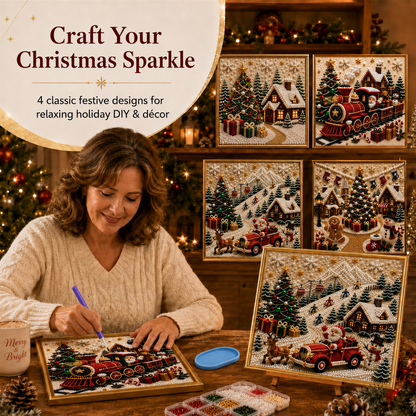 🧘Relaxing & Beginner-Friendly-🎄🎅 Premium 3D Pearl Christmas Wall Art Kit