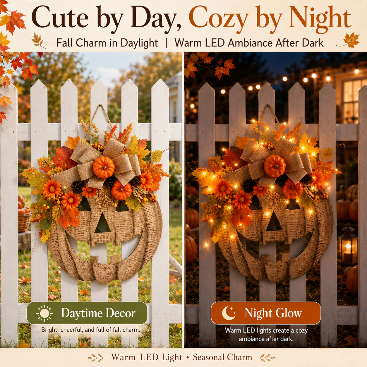 🎃 Halloween Early Bird Sale | 49% OFF-Lighted Burlap Pumpkin Wreath🍂