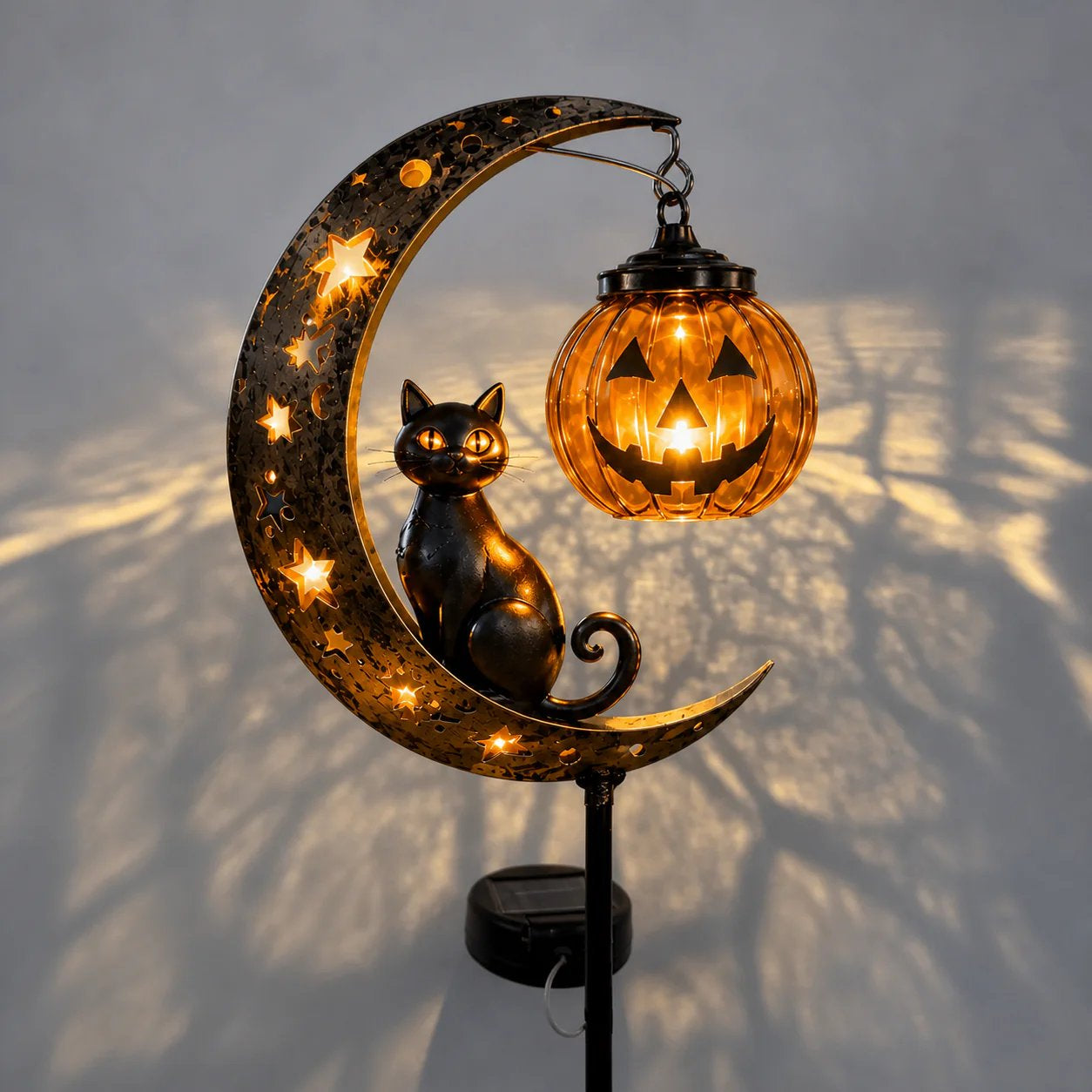 2026! ! !🔥59% OFF TODAY 👻 Solar Halloween Garden Stake Light with Black Cat & Pumpkin