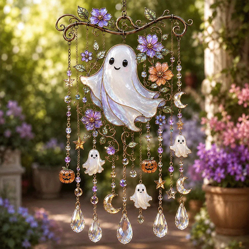 🎃 Halloween Hummingbird Wind Chime | Crystal Garden Hanging Decor