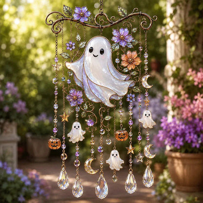 🎃 Halloween Hummingbird Wind Chime | Crystal Garden Hanging Decor