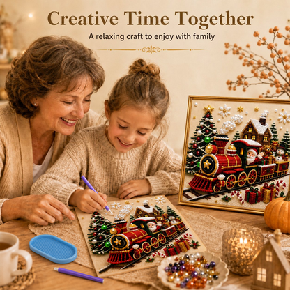 🧘Relaxing & Beginner-Friendly-🎄🎅 Premium 3D Pearl Christmas Wall Art Kit