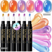 6 Colors Cat Eye One-Step Gel Pens -C
