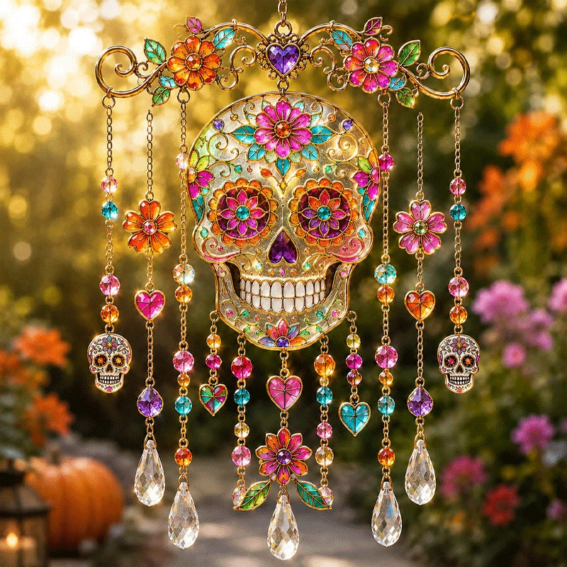 🎃 Halloween Hummingbird Wind Chime | Crystal Garden Hanging Decor
