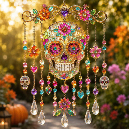 🎃 Halloween Hummingbird Wind Chime | Crystal Garden Hanging Decor