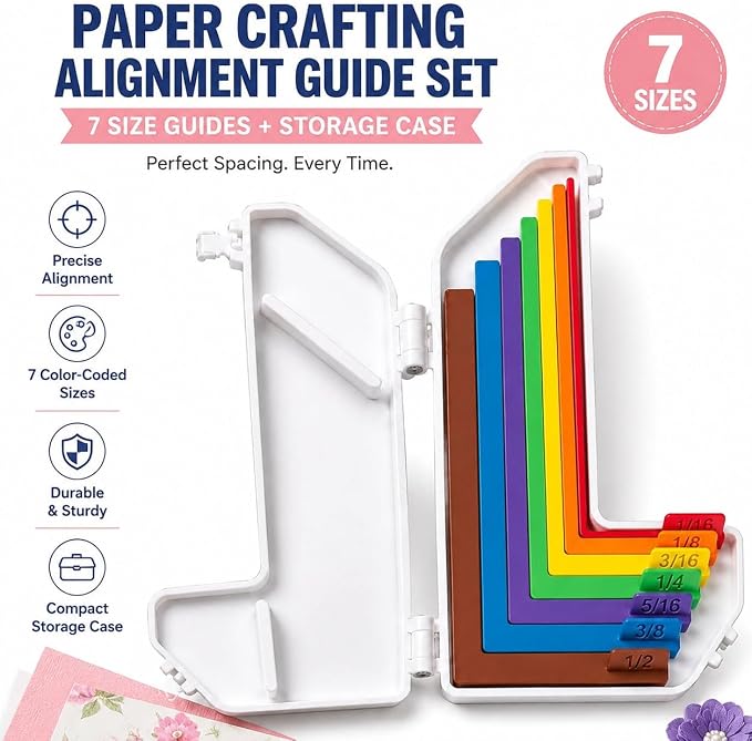 Paper Crafting Alignment Guide Set with Case, 7 PCS Precision Layering
