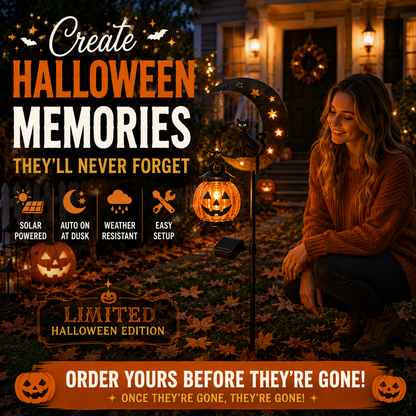 2026! ! !🔥59% OFF TODAY 👻 Solar Halloween Garden Stake Light with Black Cat & Pumpkin