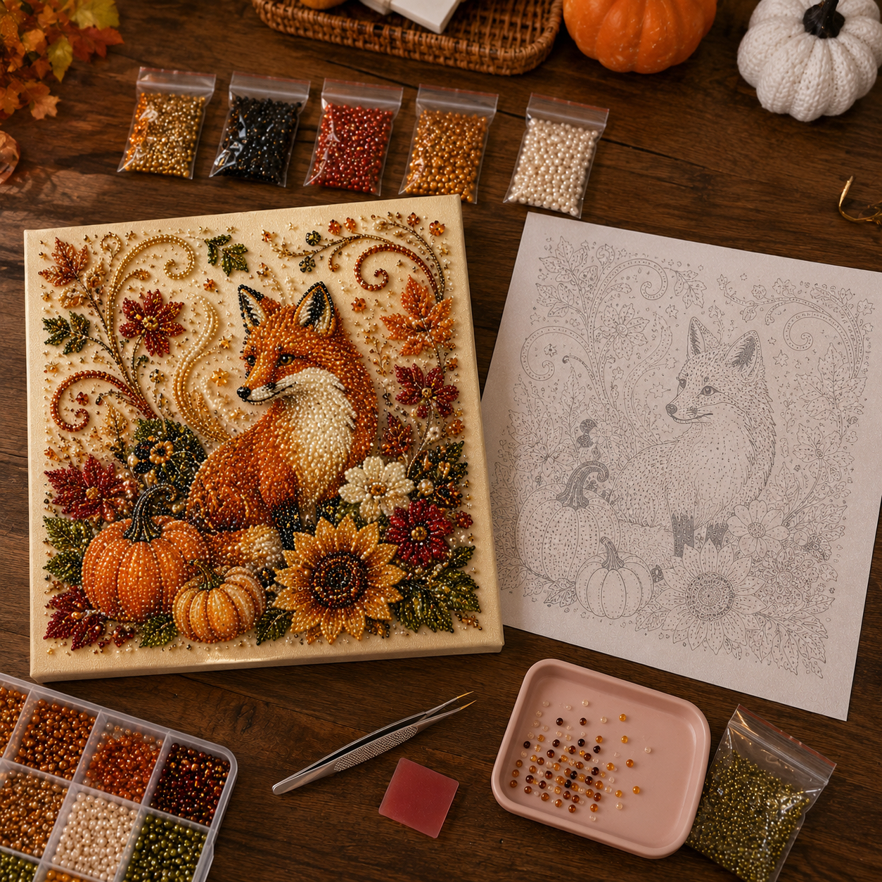 🔥 Last Day 49% OFF - 🍂💎 Autumn Pearl Painting Kit – Relaxing DIY Craft to Create Sparkling Fall Artwork 🖌️