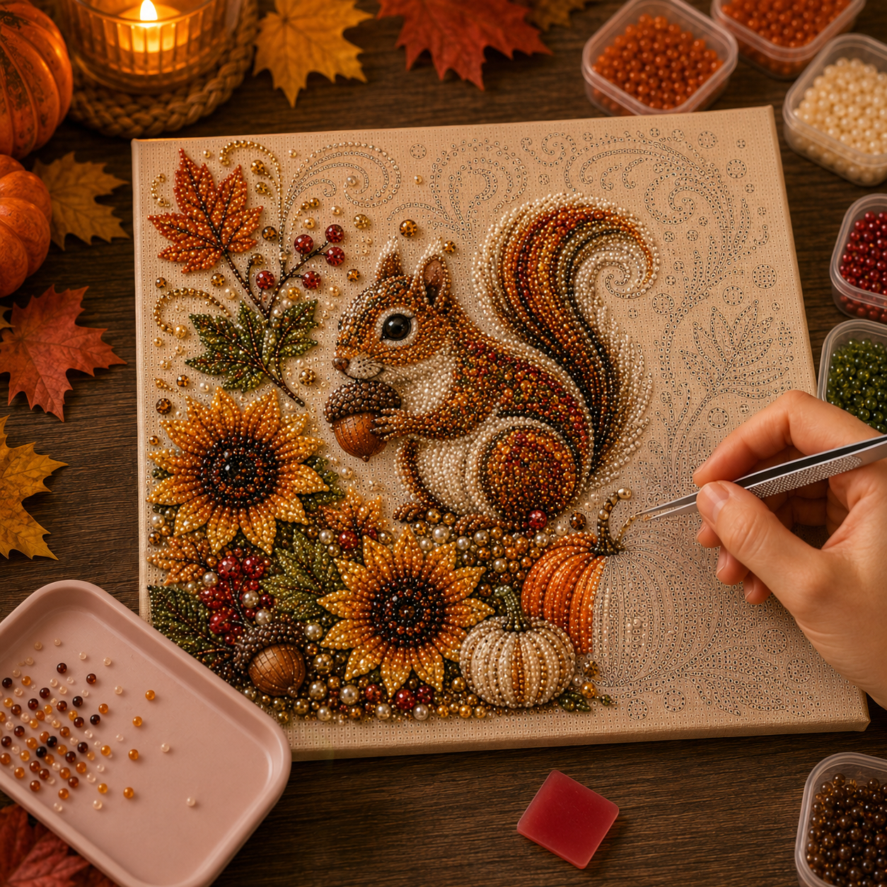🔥 Last Day 49% OFF - 🍂💎 Autumn Pearl Painting Kit – Relaxing DIY Craft to Create Sparkling Fall Artwork 🖌️