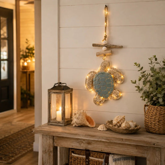 🐢Lighted Coastal Sea Turtle Hanging Wall Decor with Remote