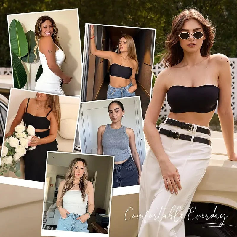 Final 3 Hours: 60%OFF🔥  Womens Strapless Bras Push Up Bandeau Bra