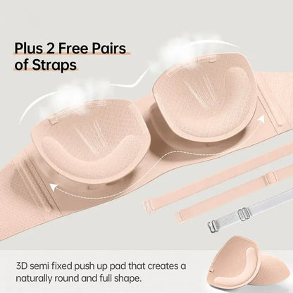 Final 3 Hours: 60%OFF🔥  Womens Strapless Bras Push Up Bandeau Bra