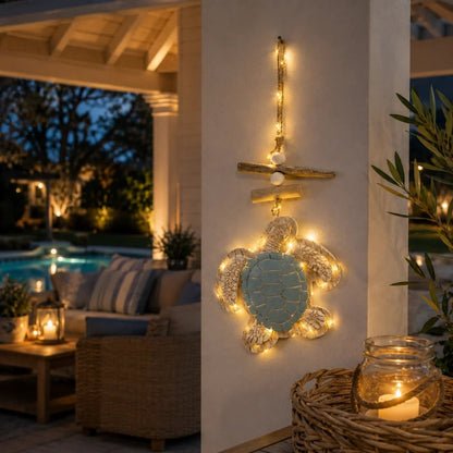 🐢Lighted Coastal Sea Turtle Hanging Wall Decor with Remote