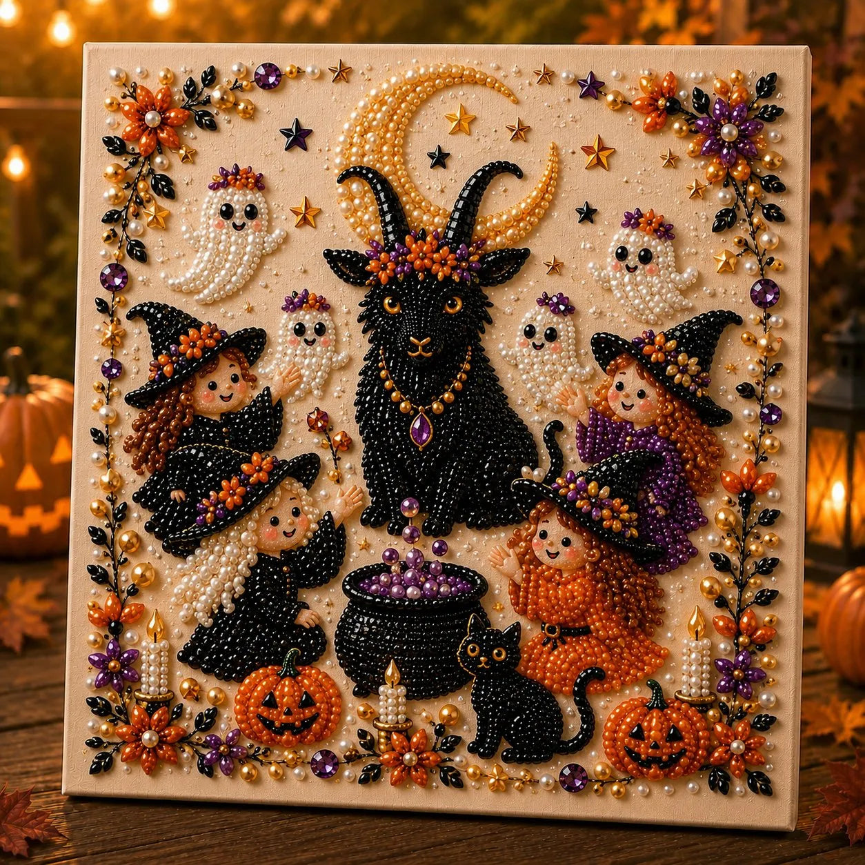🎃👻 Premium 3D Pearl Halloween Wall Art Kit