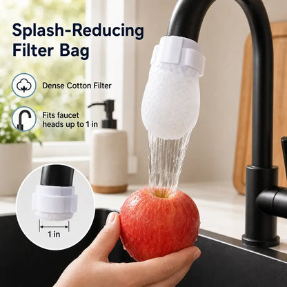 [Fits Faucets < 1"] 50 cotton filter bags disposable Cotton Faucet Filter Bags with 5 fastening straps