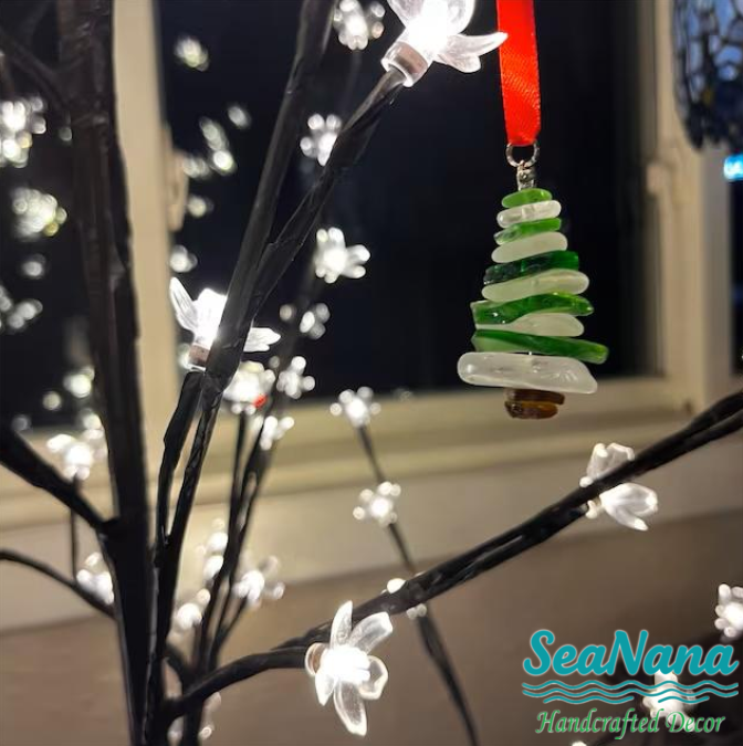 🎄Lake Erie Sea Glass Christmas Tree Ornament