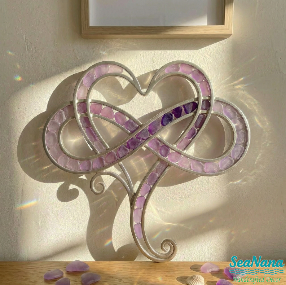 🔥100% Handcrafted - 💞Infinity heart Sea Glass Decor