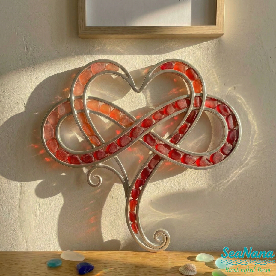 🔥100% Handcrafted - 💞Infinity heart Sea Glass Decor