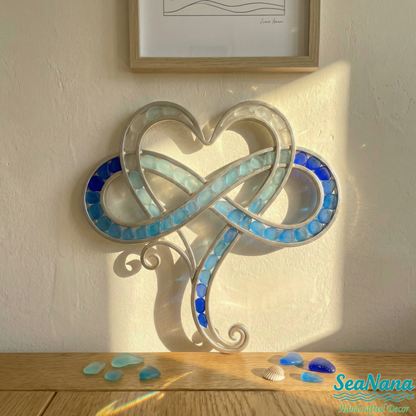 🔥100% Handcrafted - 💞Infinity heart Sea Glass Decor