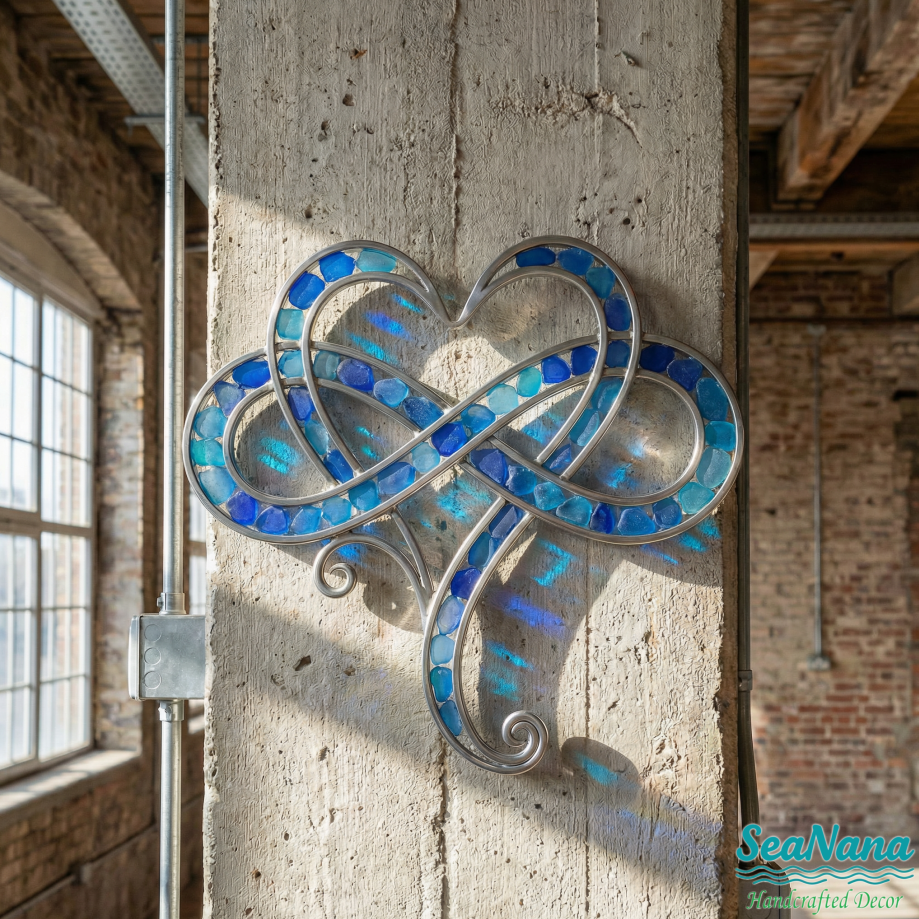 🔥100% Handcrafted - 💞Infinity heart Sea Glass Decor