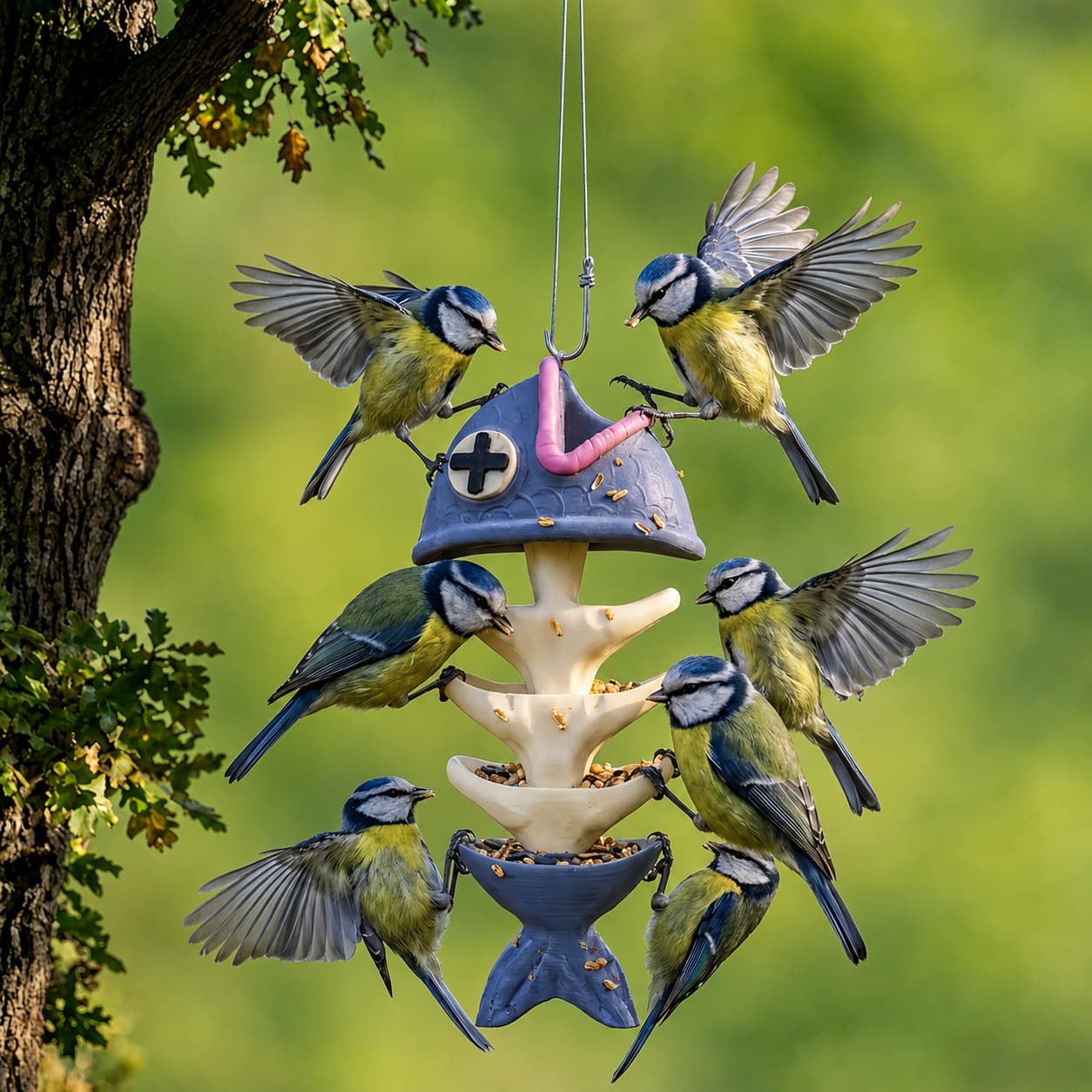 Fish Skeleton Hanging Bird Feeder
