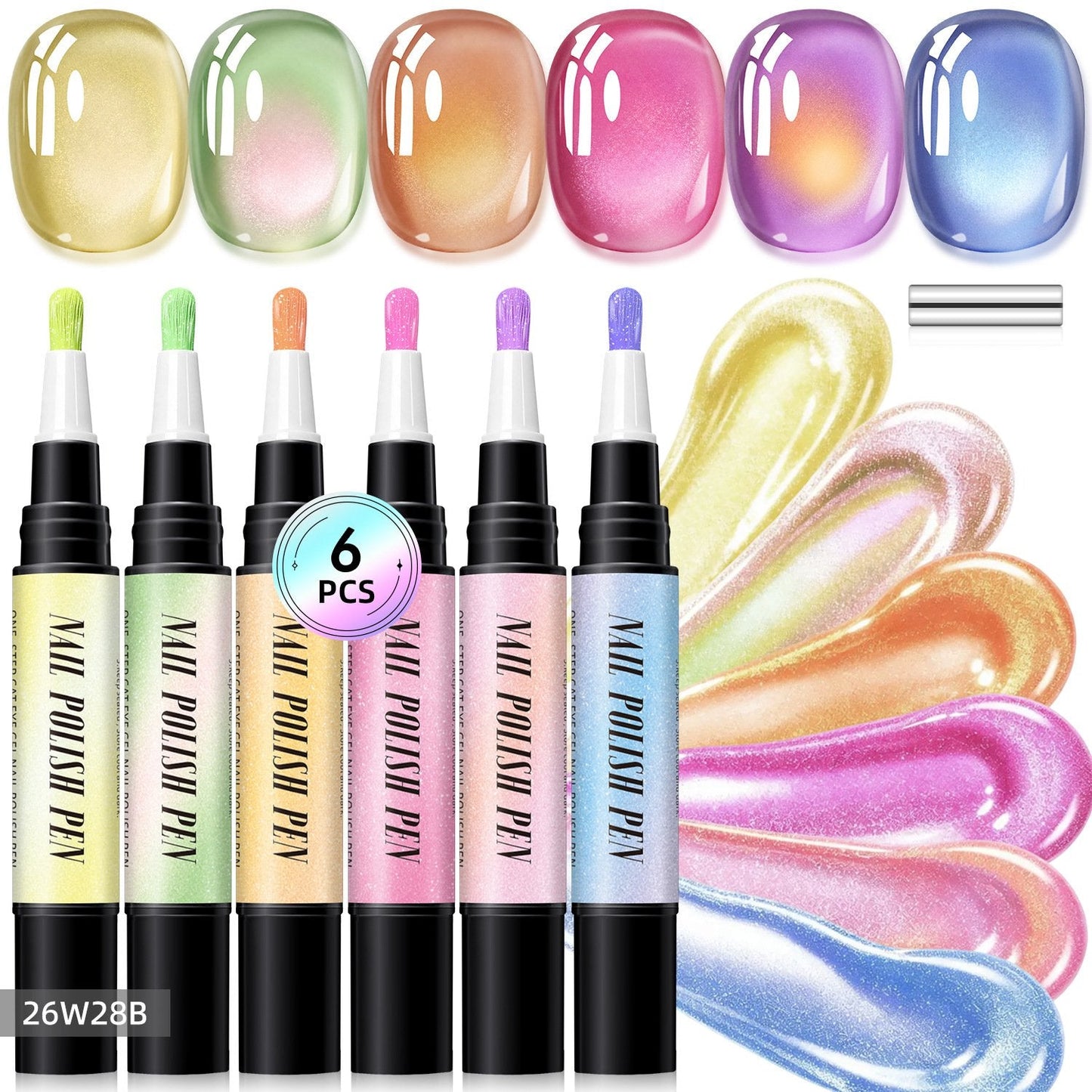 💅 6PCS One-Step Gel Nail Art Pen Set – Salon Beauty at Home