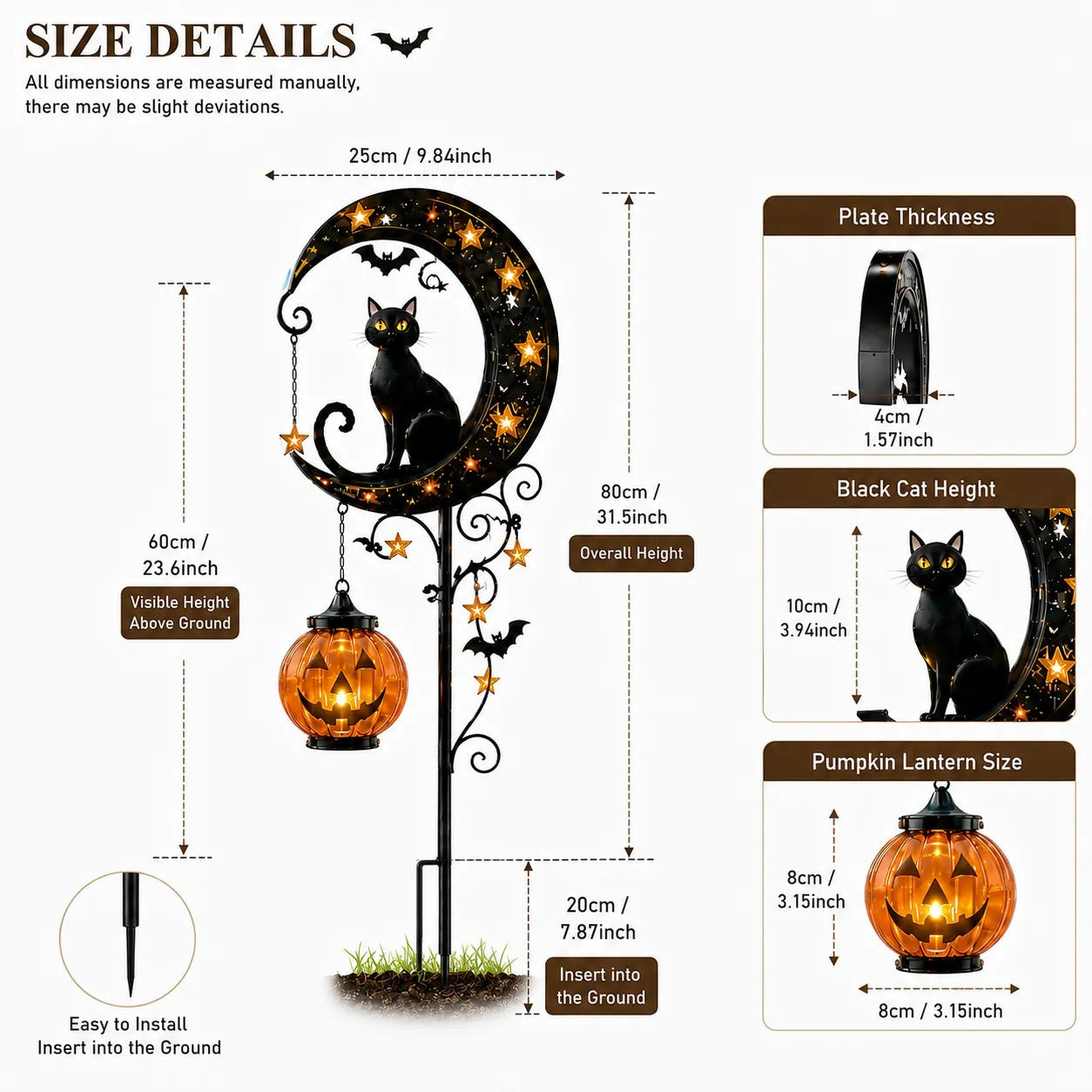 2026! ! !🔥59% OFF TODAY 👻 Solar Halloween Garden Stake Light with Black Cat & Pumpkin