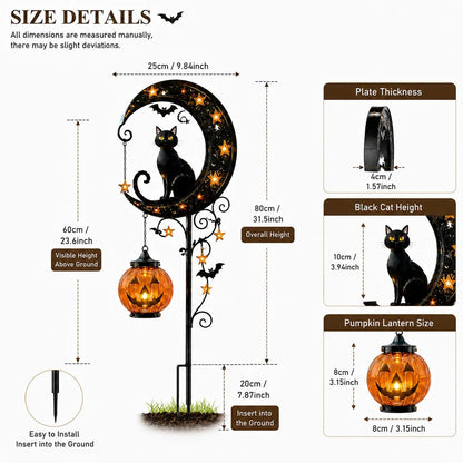 2026! ! !🔥59% OFF TODAY 👻 Solar Halloween Garden Stake Light with Black Cat & Pumpkin