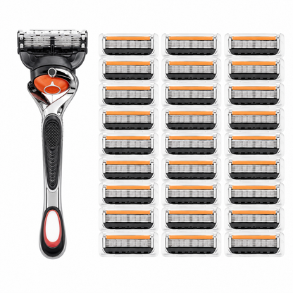🔥Hot Sale 50% OFF 🎁6-Layer Pivoting Razor Refill Set + Handle – Ultra-Sharp Stainless Blades for Smooth Shave