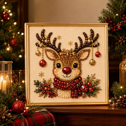 🧘Relaxing & Beginner-Friendly-💎DIY Christmas Pearl Diamond Painting Art Kit With Frame