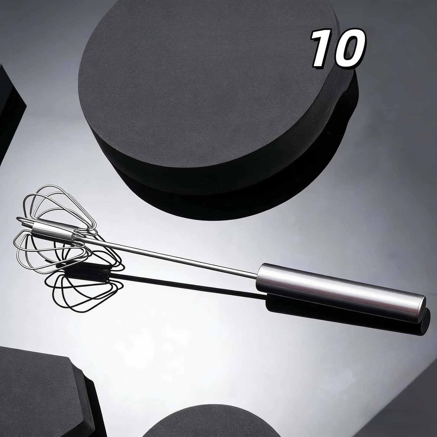 Stainless Steel Hand-Push Rotary Whisk – Semi-Automatic Egg Beater & Milk Frother