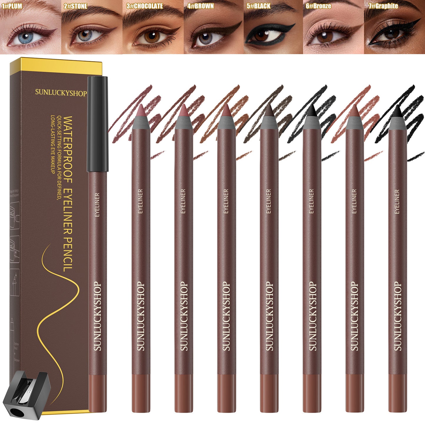 24H Waterproof Smudge-Proof Eyeliner Pencil