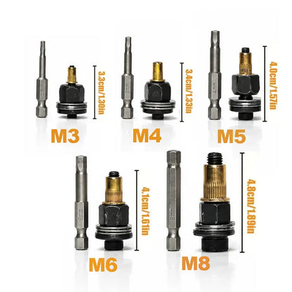Head Rivet Nut Tool, M3 M4 M5 M6 M8 Rivnut Kit, Carbon Steel Rivnut Set,