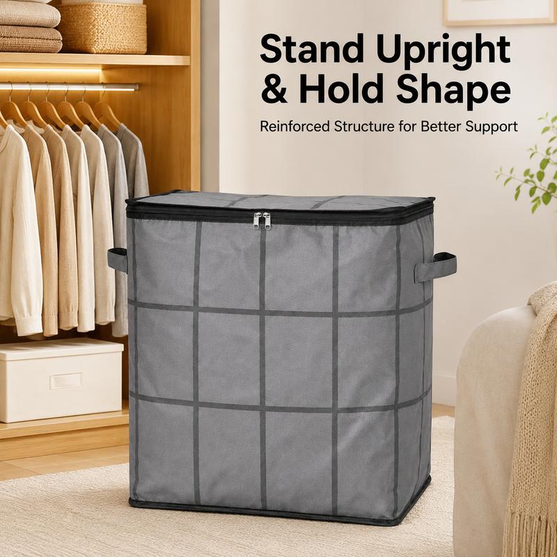 Large Capacity Storage & Moving Bag, Zippered Organizer for Clothes, Quilts, Bedding & Blankets