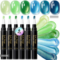 6 Colors Cat Eye One-Step Gel Pens -G