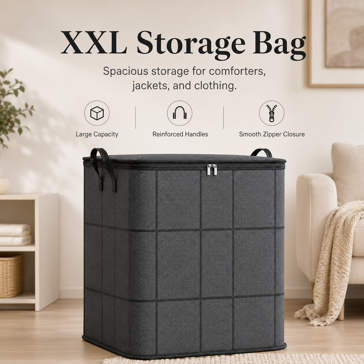 📦 Extra Large Moving & Storage Bag 🏠 | Heavy-Duty Zippered Organizer for Clothes, Bedding & More