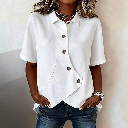 Asymmetrical Placket Button Down Shirt