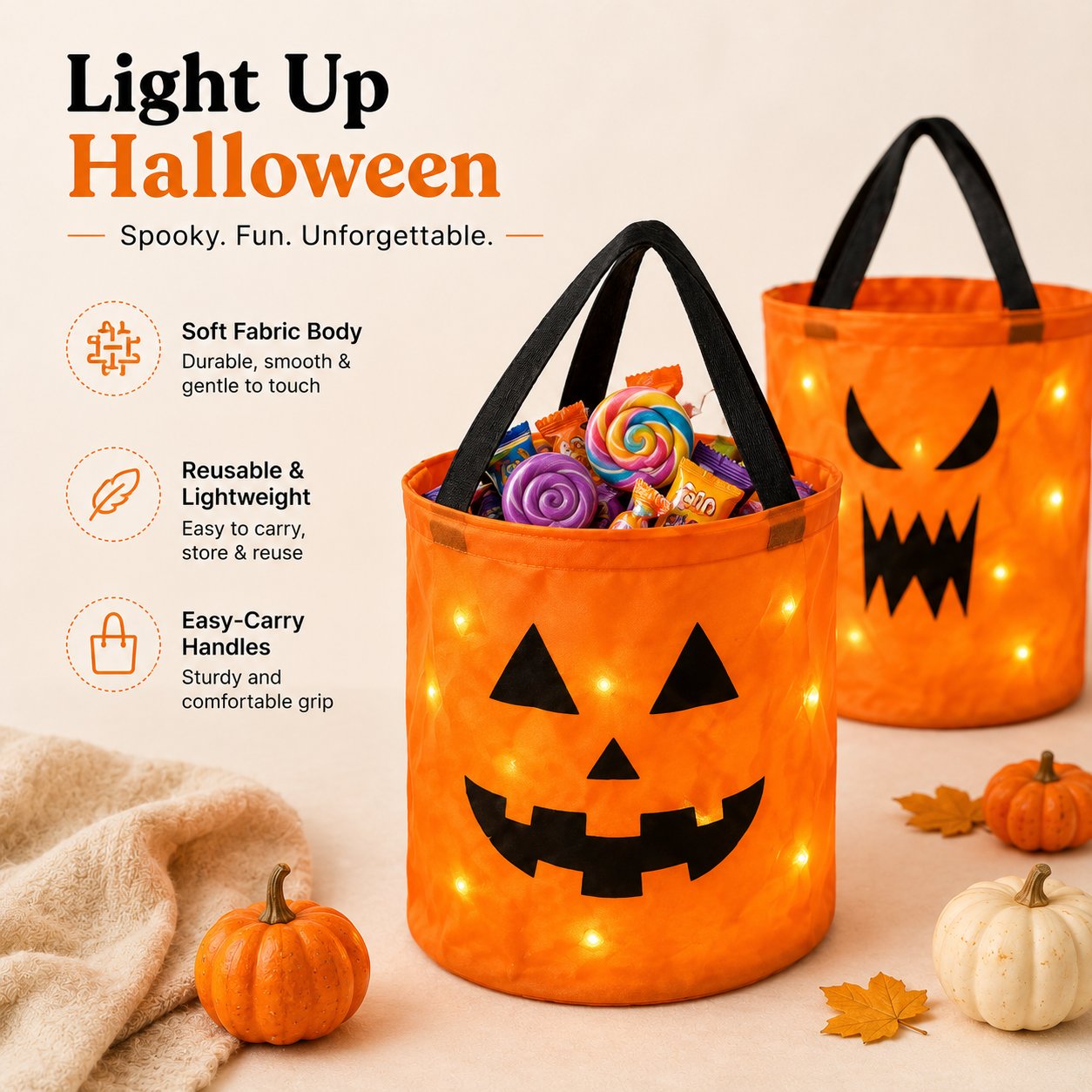 🎃 Fill It, Light It & Trick-or-Treat — Make Every Candy Run Glow! ✨
