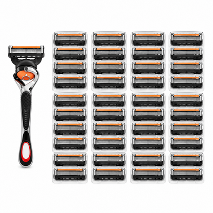 🔥Hot Sale 50% OFF 🎁6-Layer Pivoting Razor Refill Set + Handle – Ultra-Sharp Stainless Blades for Smooth Shave