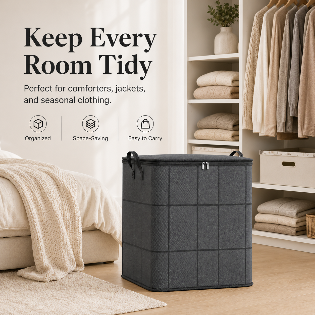 📦 Extra Large Moving & Storage Bag 🏠 | Heavy-Duty Zippered Organizer for Clothes, Bedding & More