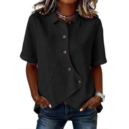 Asymmetrical Placket Button Down Shirt