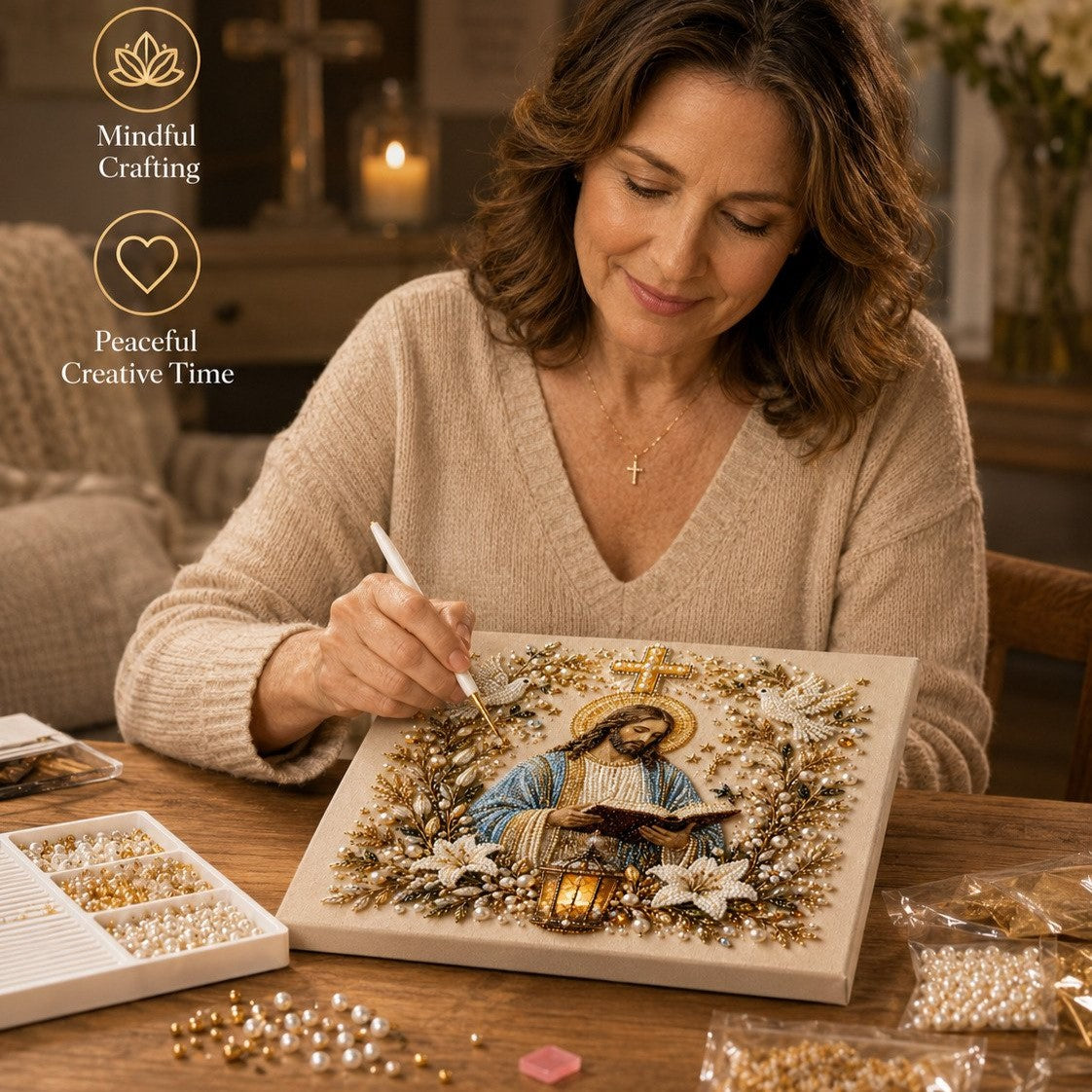 🔥LAST DAY 59% OFF -🙏Christian DIY Pearl Art Set