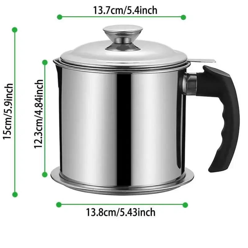 🔥 Hot sell!  1 Count Modern Kitchen Oil Dispenser with Tray & Lid,Stainless Steel Oil Pot with Filter,Bacon Grease Container, Cooking Oil Can, Kitchenware, Utensils, Kitchen Gadgets