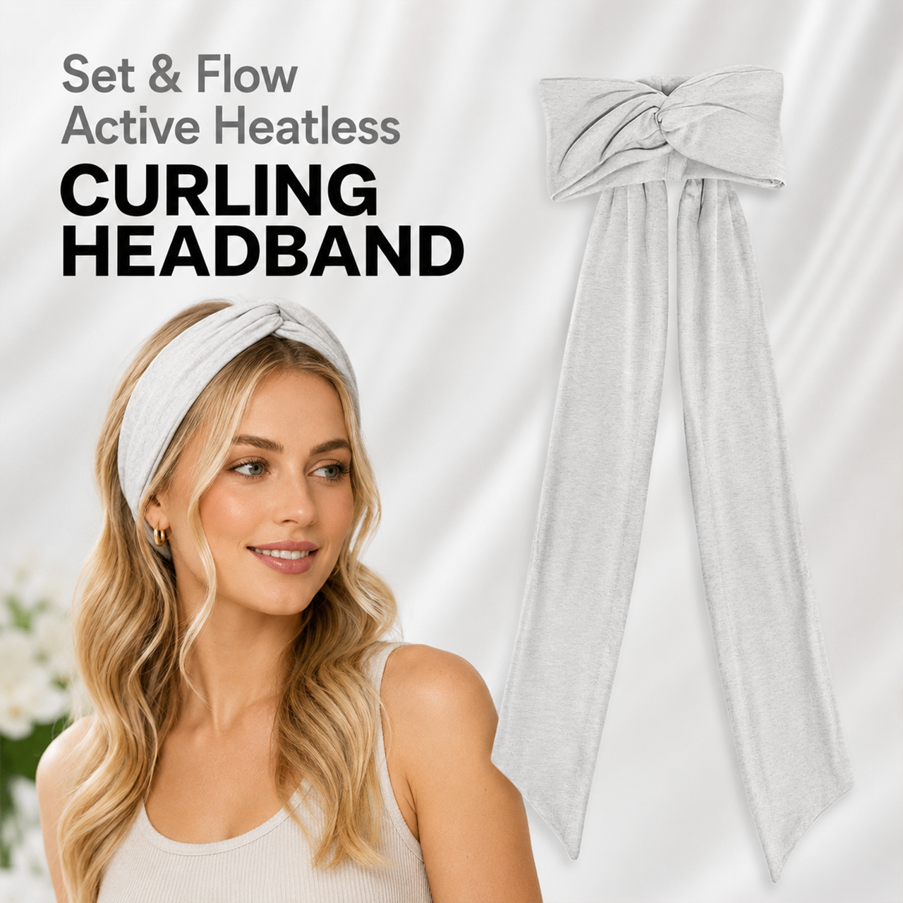 Heatless Hair Curling Headband for Soft Waves and Curls